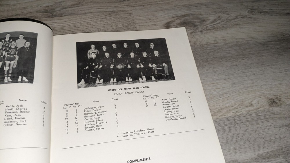 Vermont Large Intermediate State Basketball Tournament Program