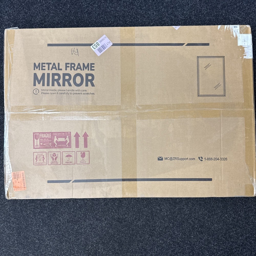 NEW KeonJinn 24" x 36" Rectangular Bathroom Mirror Vanity - Brushed Nickel