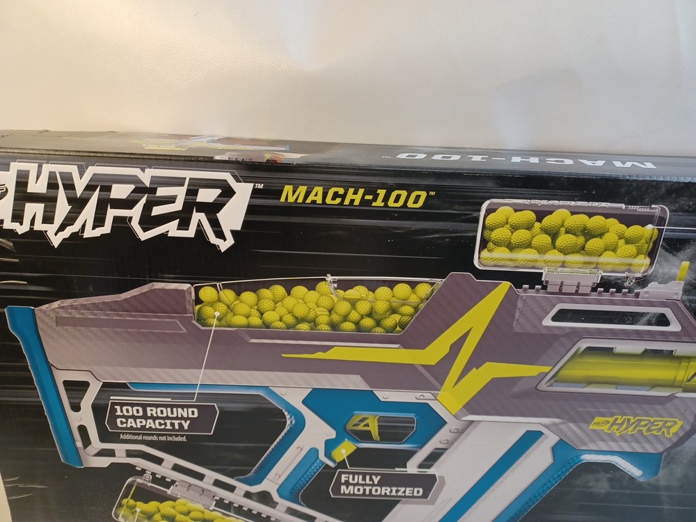 Nerf Hyper Extreme Speed Mach-100 Fully Motorized 100 Round Capacity