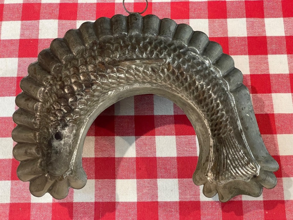 Antique Tin Kitchen Fish Mold