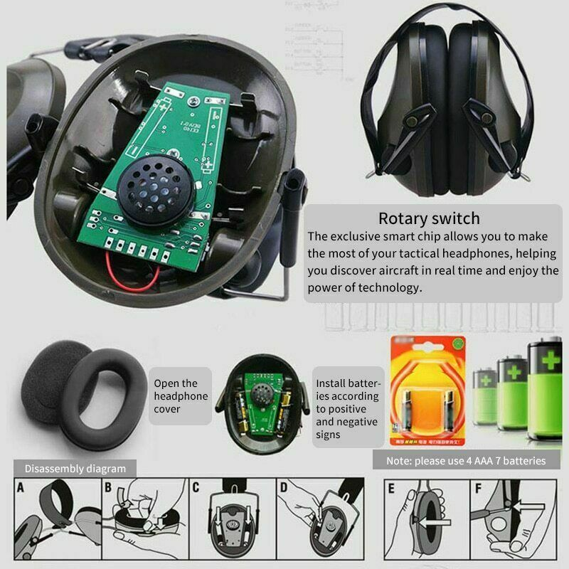 Foldable Electronic Ear Muffs Noise Blocking Shooting Hearing Safety Protector