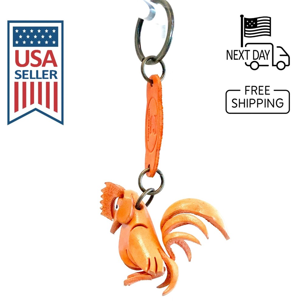 CHICKEN Handmade Leather Keyring