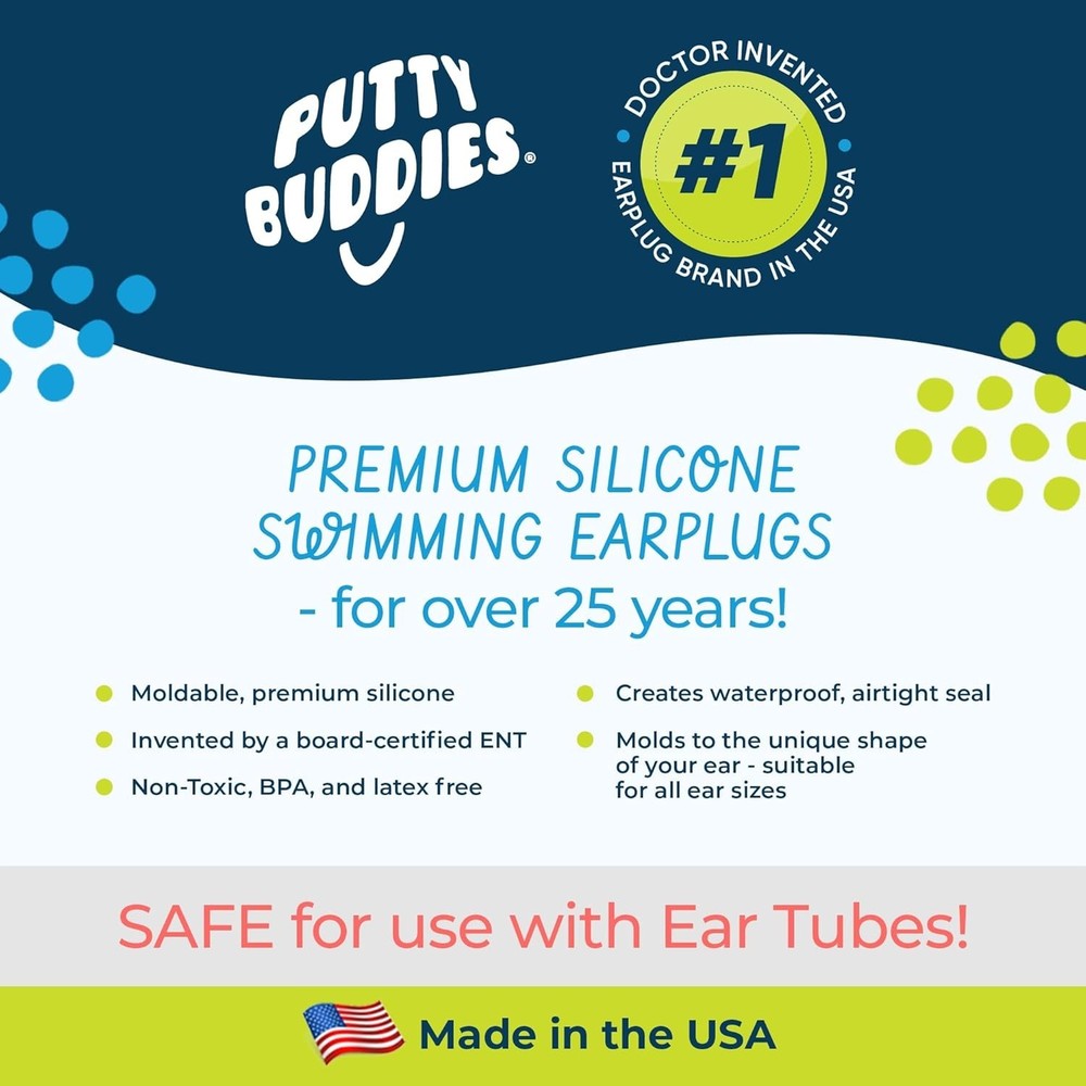 Earvolution Ear Plugs for Swimming - Invented by an Ear Physician - Moldable...