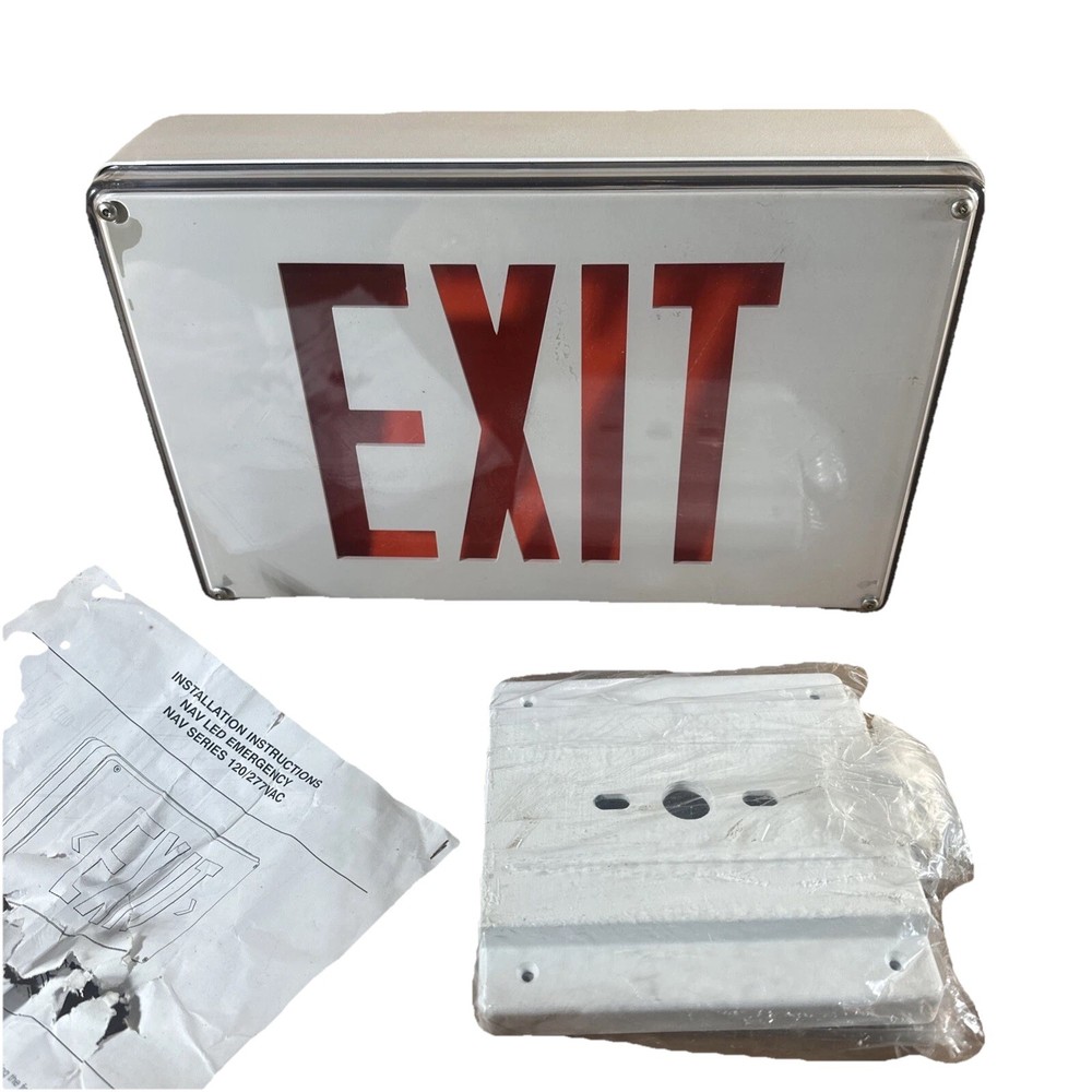 Exitronix NAV Series Die Cast Vandal Resistant Heavy Duty RED Exit Sign