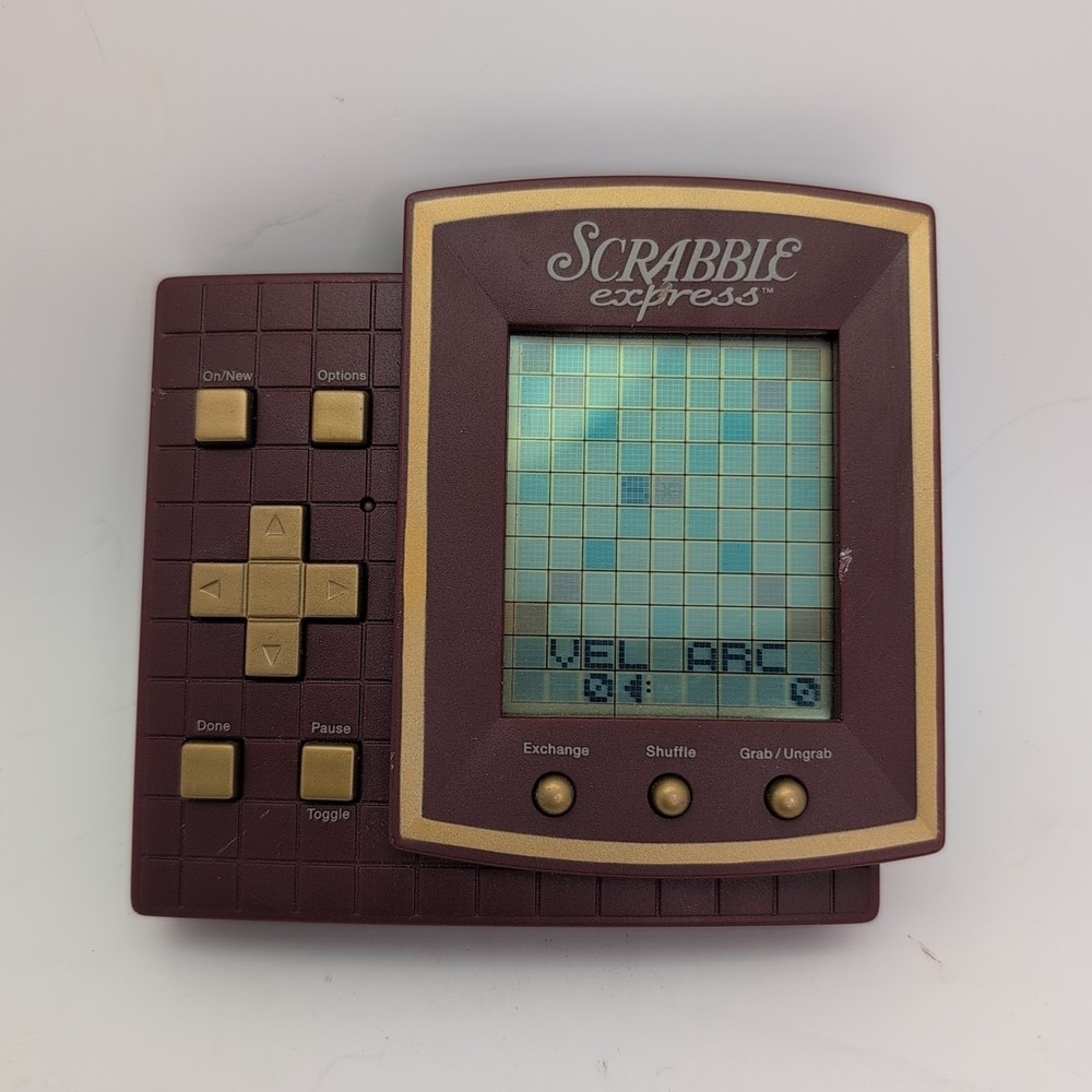 Scrabble Express Electronic Handheld Game Hasbro 1999 Tested & Works