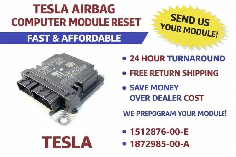 For TESLA Model 3 S X Y  #1 Control Module RCM SDM Reset Codes Service