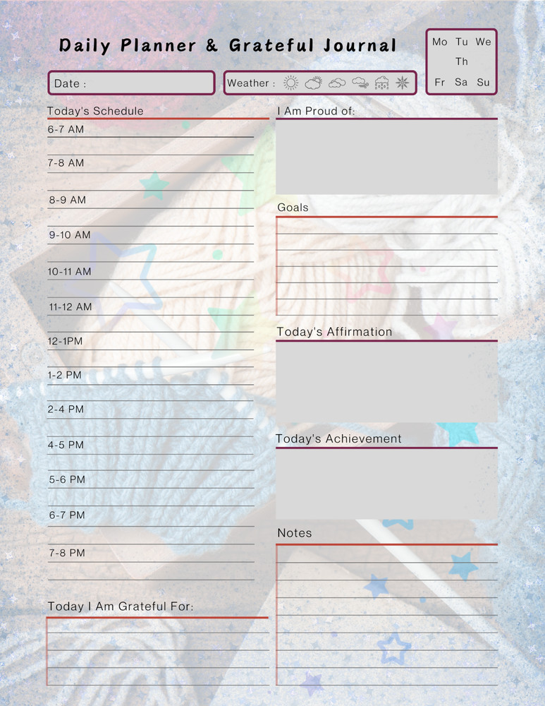 Yarn Lovers Daily Planner & Grateful Themed Journal