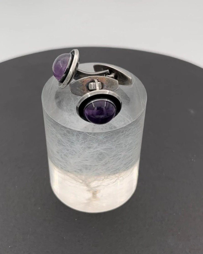 Niels Erik From Sterling Silver Cufflinks with Amethyst