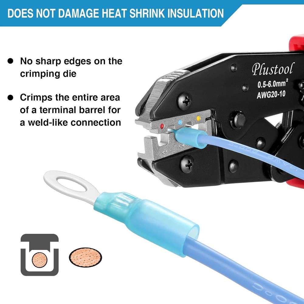 Ergonomic Crimping Pliers for Electrical Connections - Adjustable Force Feature