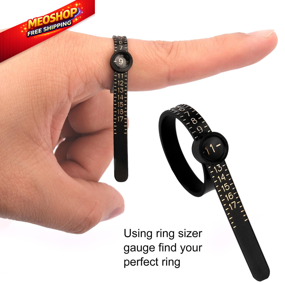 TUNQISM10 Pcs Ring Sizer Measuring Tool Set Includes Gauge, 3