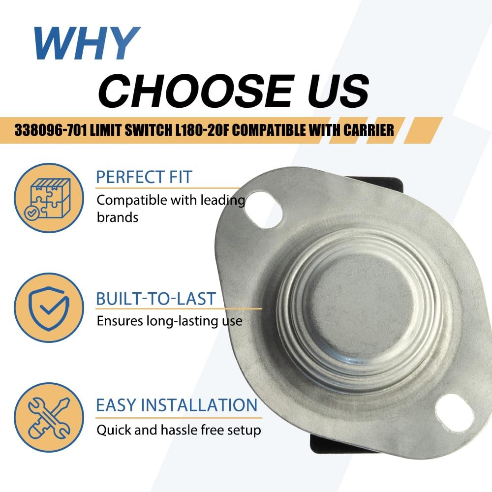 338096-701 Limit Switch L180-20F Compatible with Carrier Black