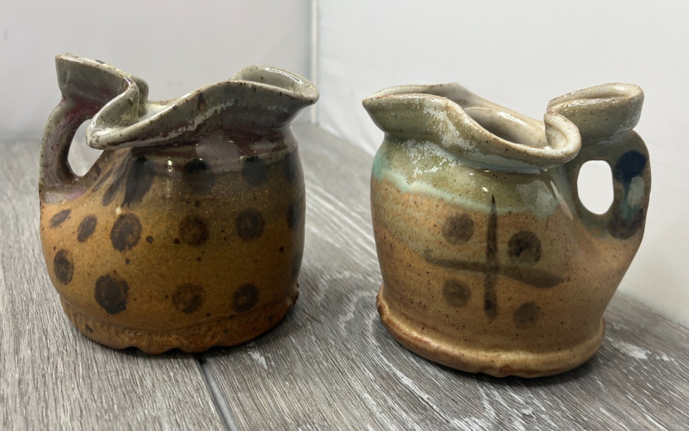 Lot/2 Art Pottery Creamer & Small Pitcher