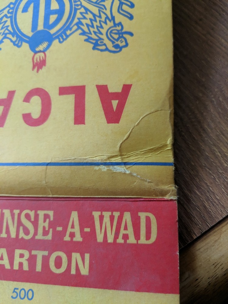 Empty COLLECTABLE BOX ALCAN 12 GA. SHOTSHELL Wads