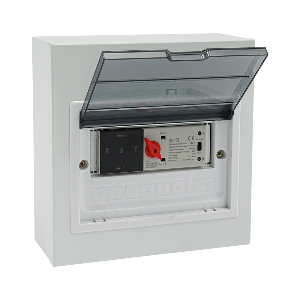 110V Automatic Transfer Switch, 3P 100A Transfer Switch Wall-mounted 24000W