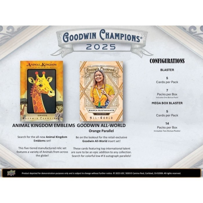 2025 Upper Deck Goodwin Champions Blaster Box
