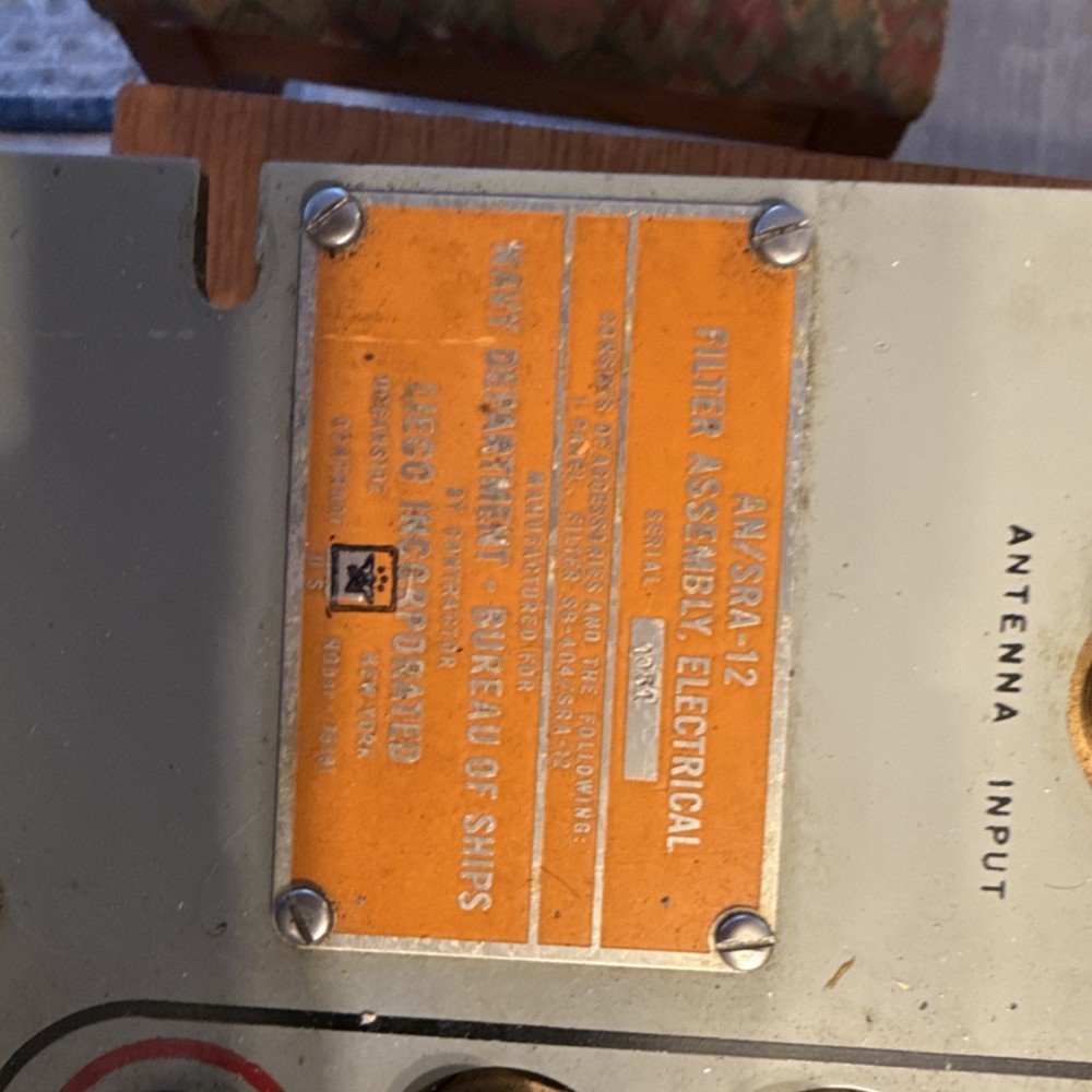 AN/SRA-12B Electrical Filter Assembly Panel Militaria
