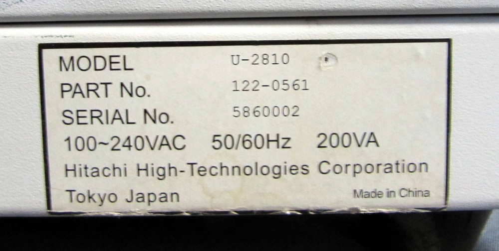 Hitachi Digilab U-2810 Spectrophotometer