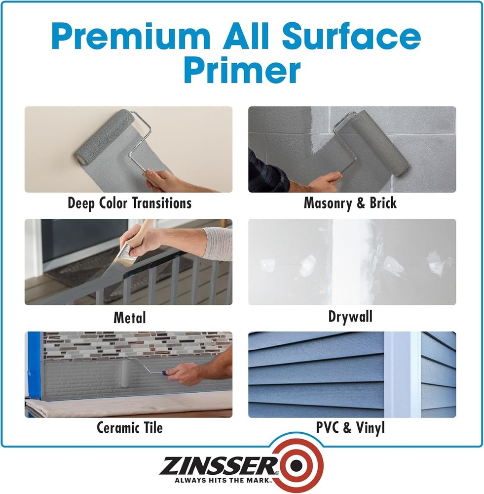 Bulls Eye 1-2-3 All Surface Primer, Quart, Gray
