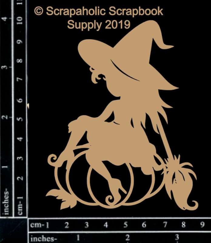 Scrapaholics Laser Cut Chipboard 1.8mm Thick Witch, 4"X3"