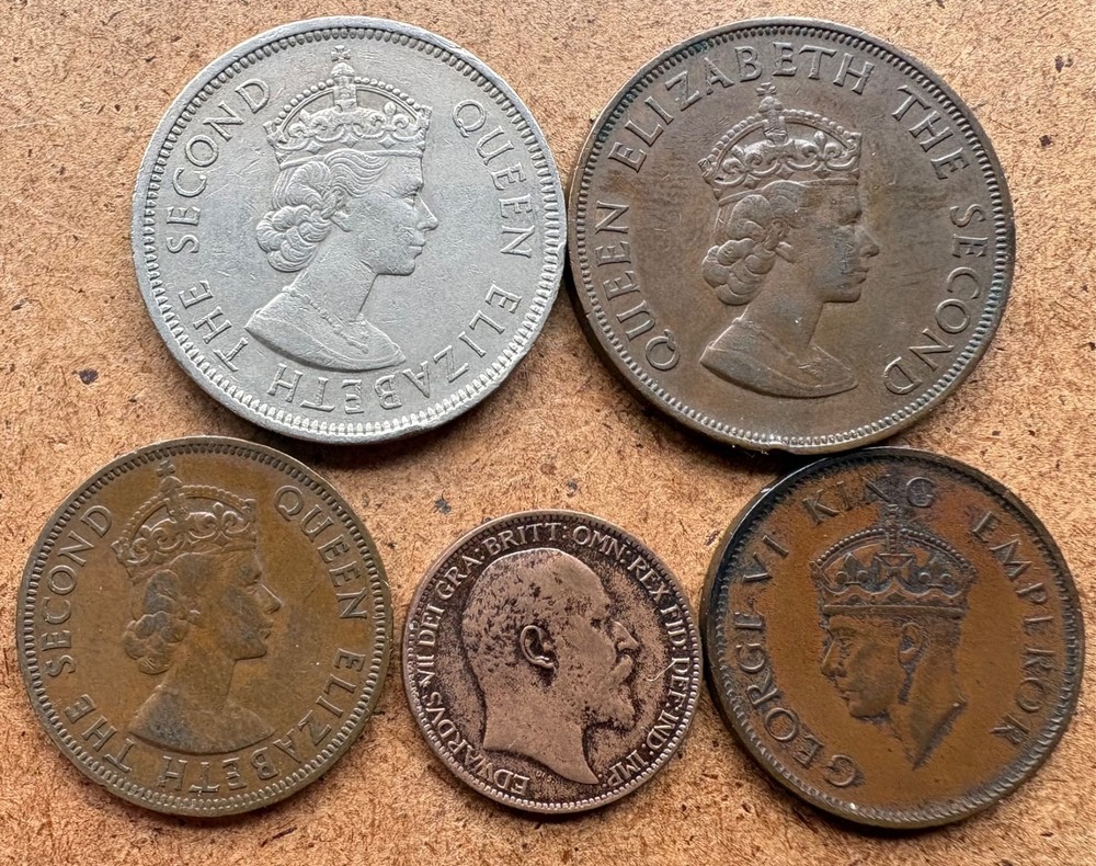 British territory coins, mixed denomination, type, different eras