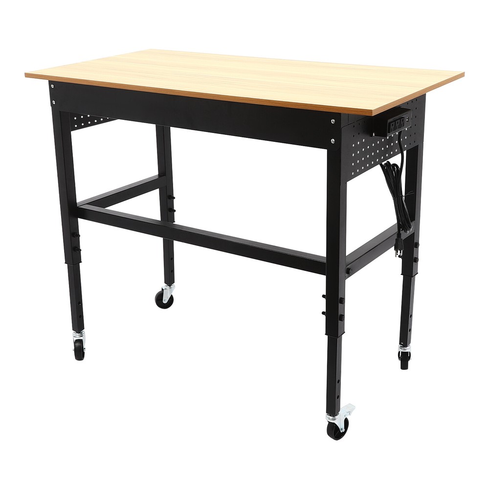 Workbench Mobile Height Adjustable Garage Office Home Working Desk Table 200lbs