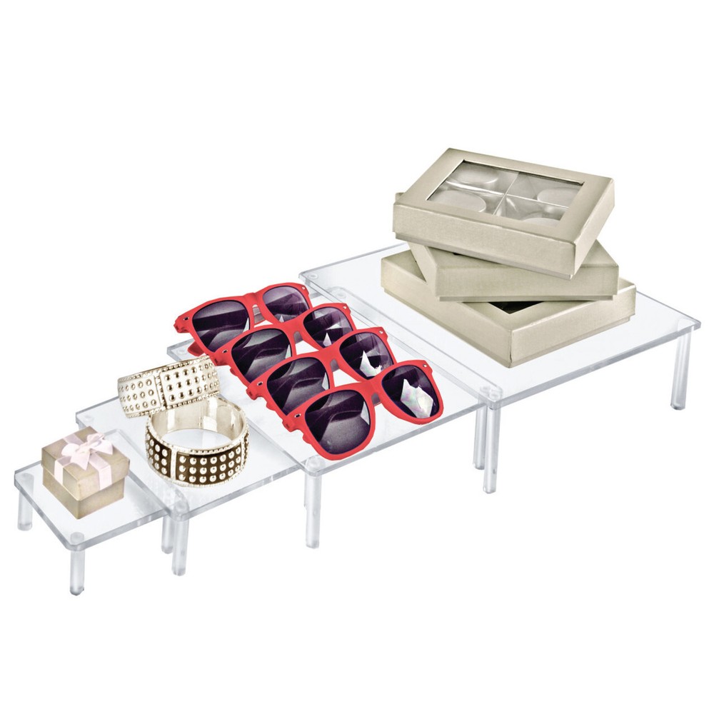 Azar Displays 4-Piece Acrylic Square Riser Set