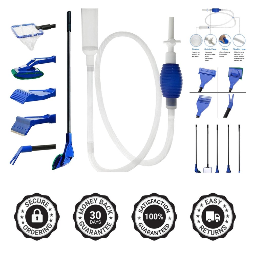 Professional 5-in-1 Aquarium Tools - Effective Fish Tank Care Essentials