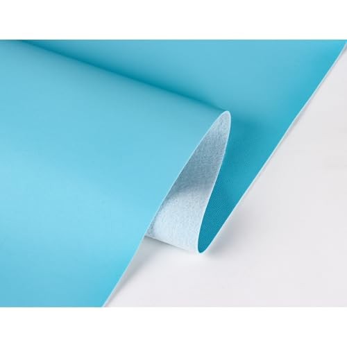 Faux Leather Sheets for Craft One Roll Smooth Surface Leather Fabric Skyblue