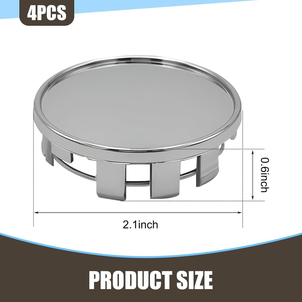 4 Pack Wheel Center Caps - ABS Hubcaps for Rust & Moisture Protection