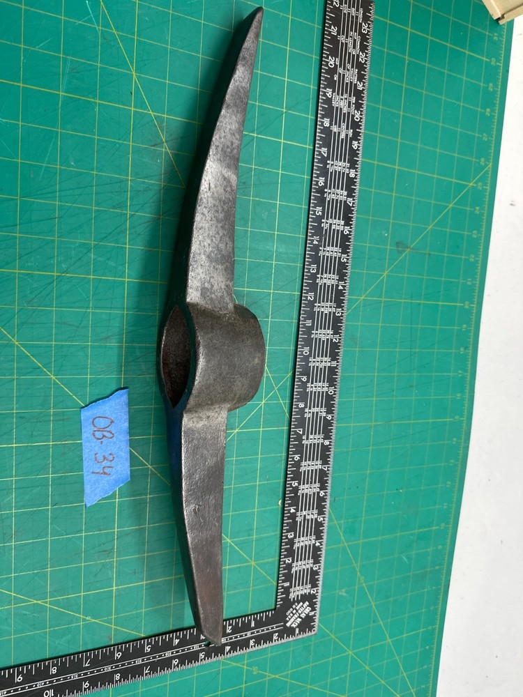 Vintage 22'' Long Railway Pick Axe Head Double- Sided Tool