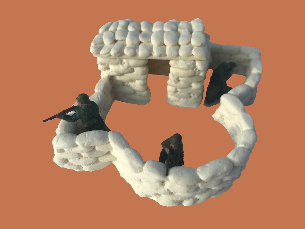 Sandbag Mortar Bunker 1/72 Scale Diorama, Gaming