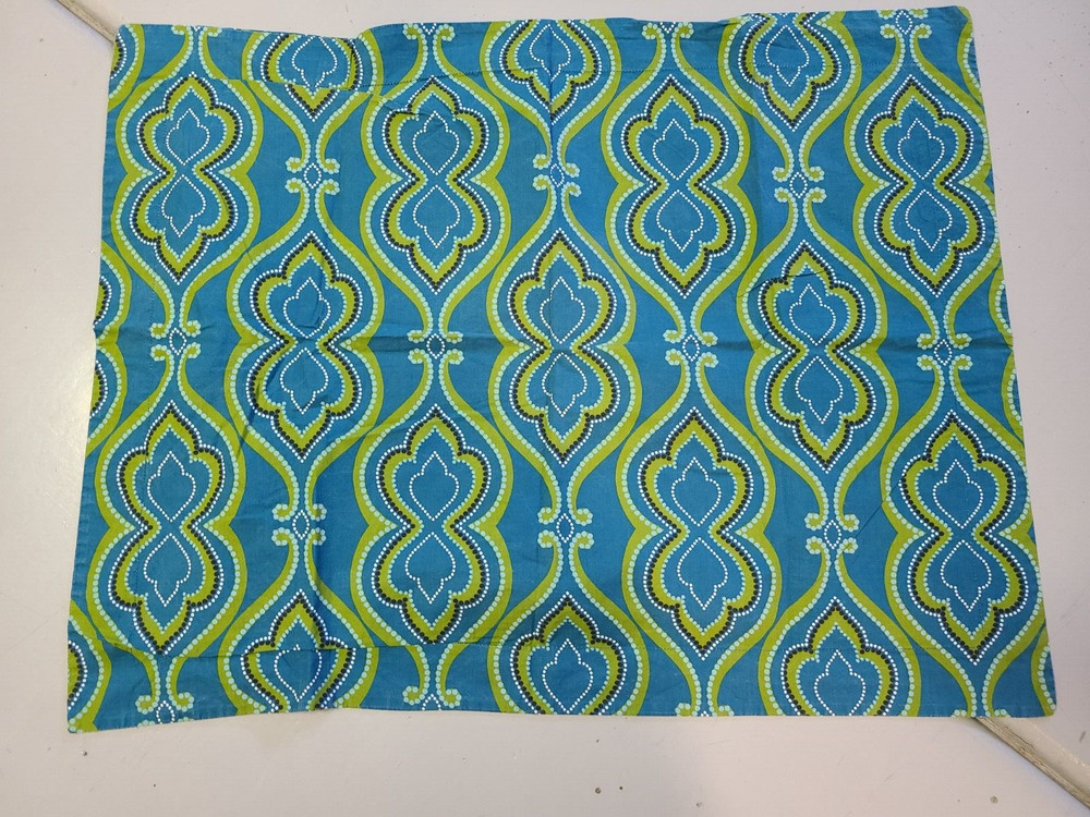 Pottery Barn "Teal & Chartreuse Design" Standard Pillow Sham