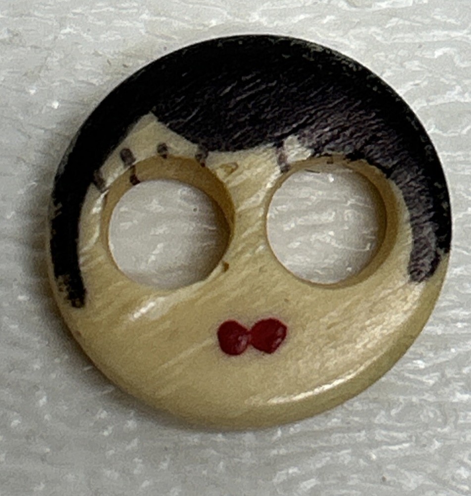 Vintage Bone Painted Underwear Button Flapper Large Holes