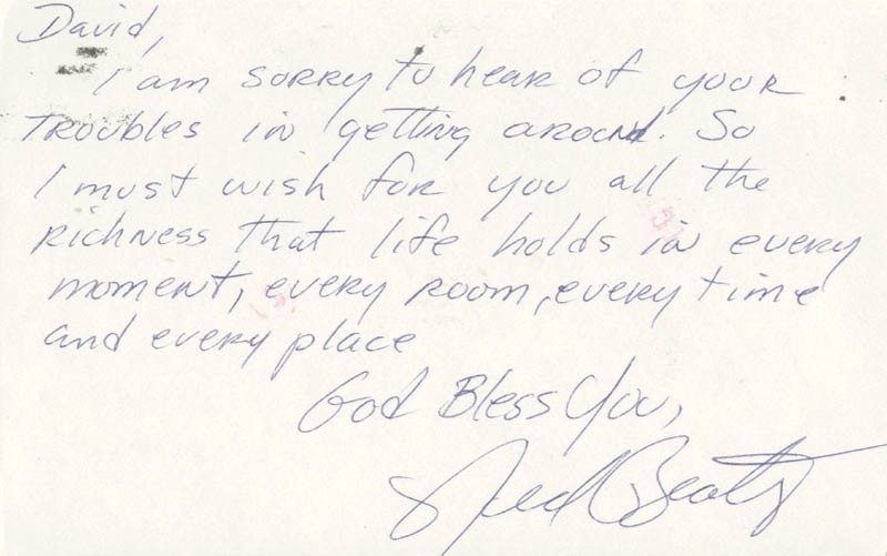 NED BEATTY - AUTOGRAPH LETTER SIGNED CIRCA 1981