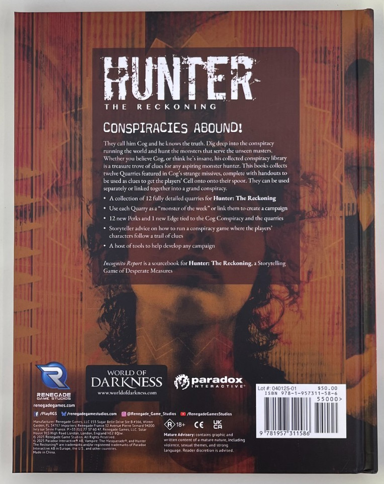 Incognito Report - Hunter: The Reckoning