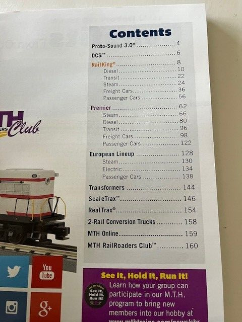 MTH ELECTRIC TRAINS - 2016 - VOLUME 1 & VOLUME 2 - 2 Train Catalogs!