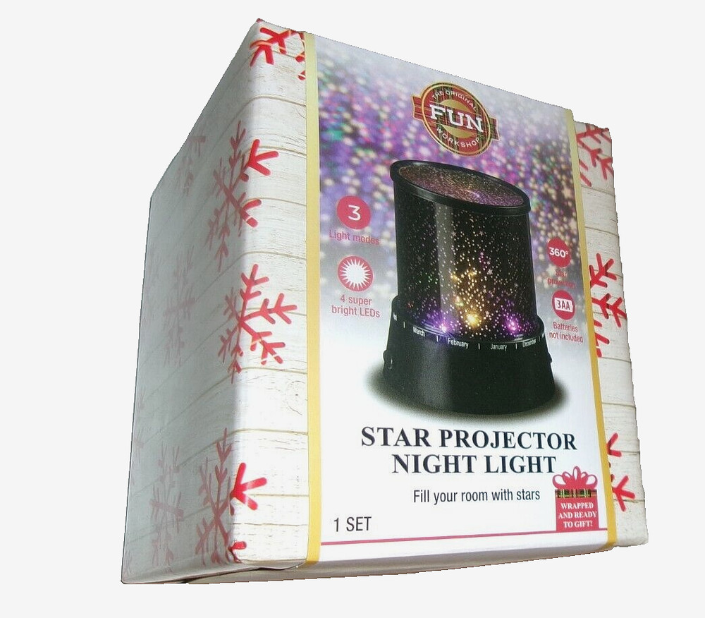 360 LED Star Projector Night Light LED 3 Light Modes Solid/Twinkle Battery Power