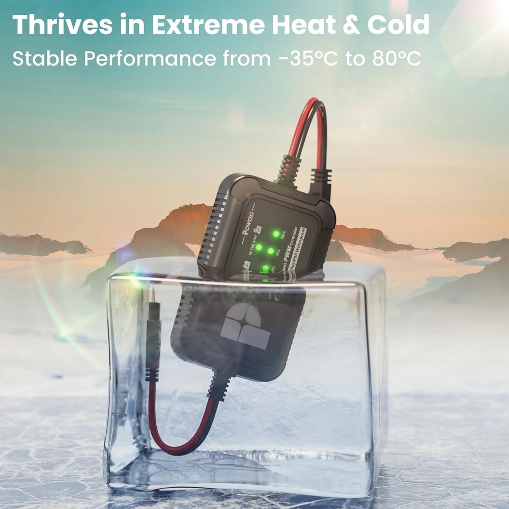 High-Efficiency 10A PWM Charge Controller for 12V Solar Systems - Auto Shutdown