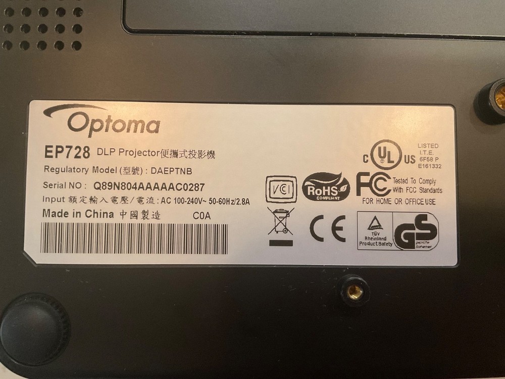 Optoma EP728 DLP Projector, Tested, excellent condition.