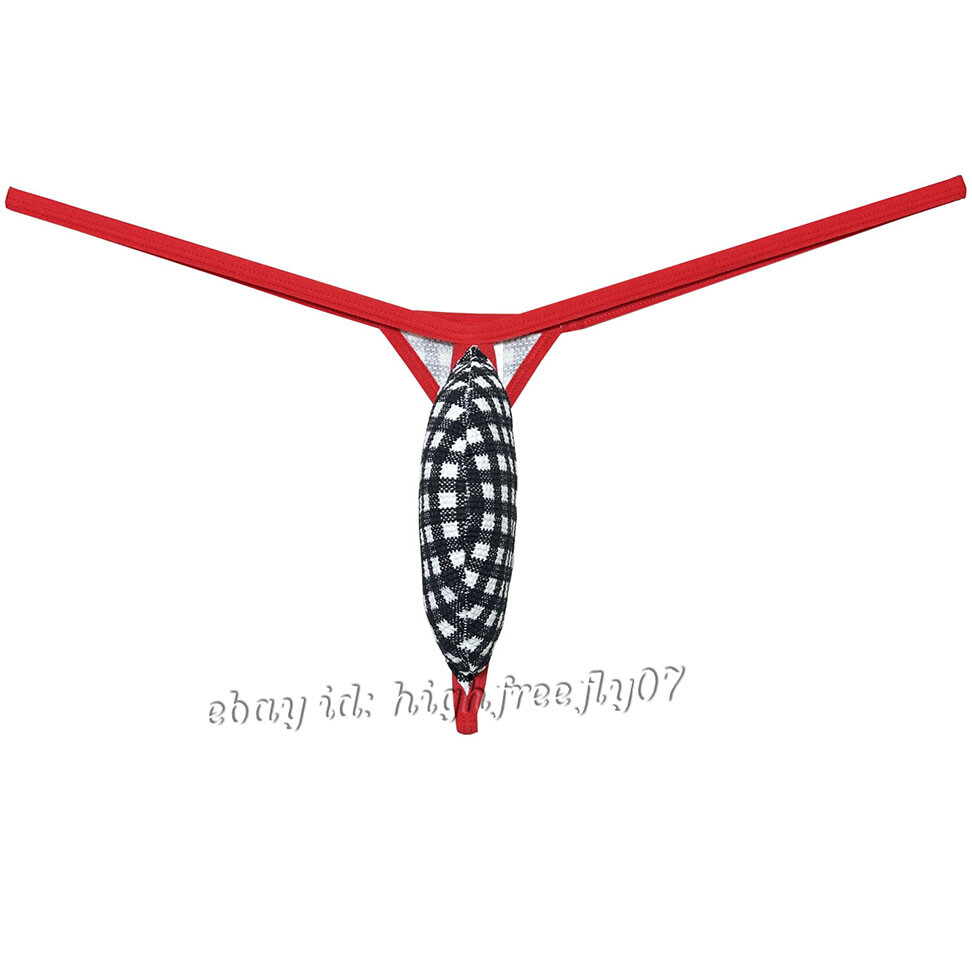 Men Minimal Coverage Pouch Thong Underwear Male Mini Bikini T-back String Tangas