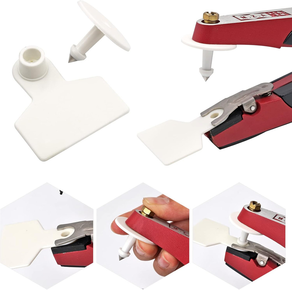 Blank Ear Tags 100 Pieces for Livestock Identification (White)
