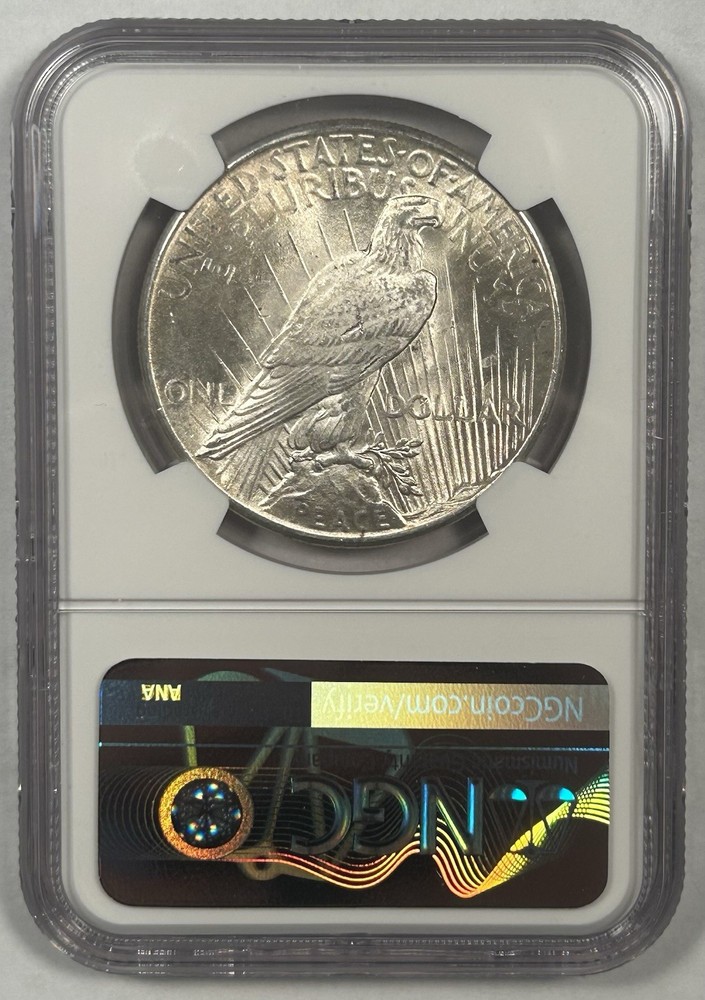 1925 Peace Silver Dollar Coin NGC MS 62
