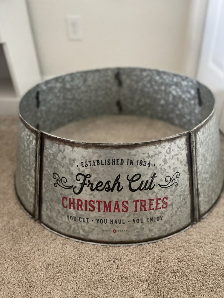 Metal Tree Collar, Fresh Cut Christmas Trees