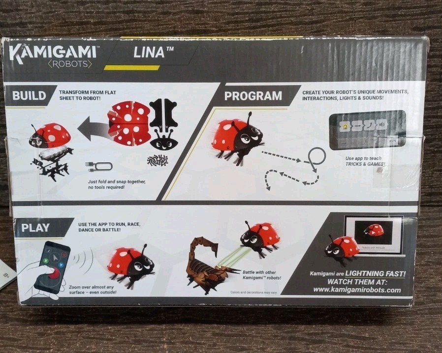 Kamigami Robots Lina Build Program & Play Ladybug Robot CIB New