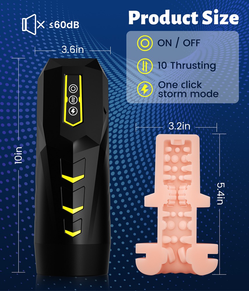 Male Masturbaters Cup Automatic HandsFree Vibrating Thrusting Stroker Lubricants