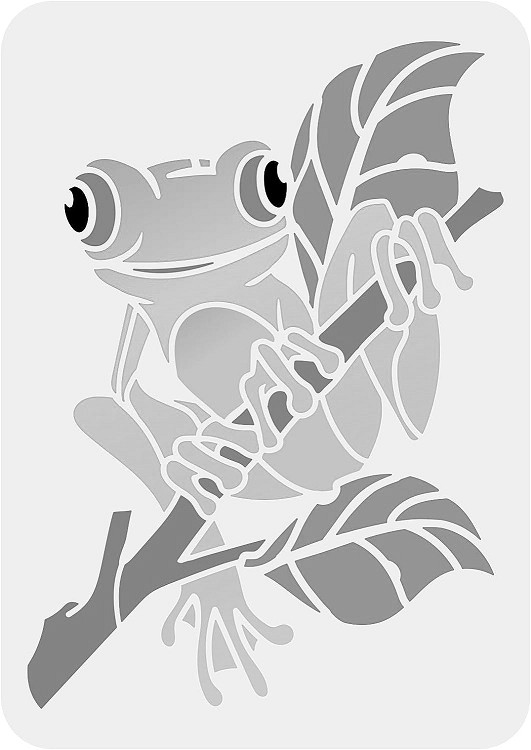 6"x8" Clear Plastic Stencil - Frog (SC449)*****