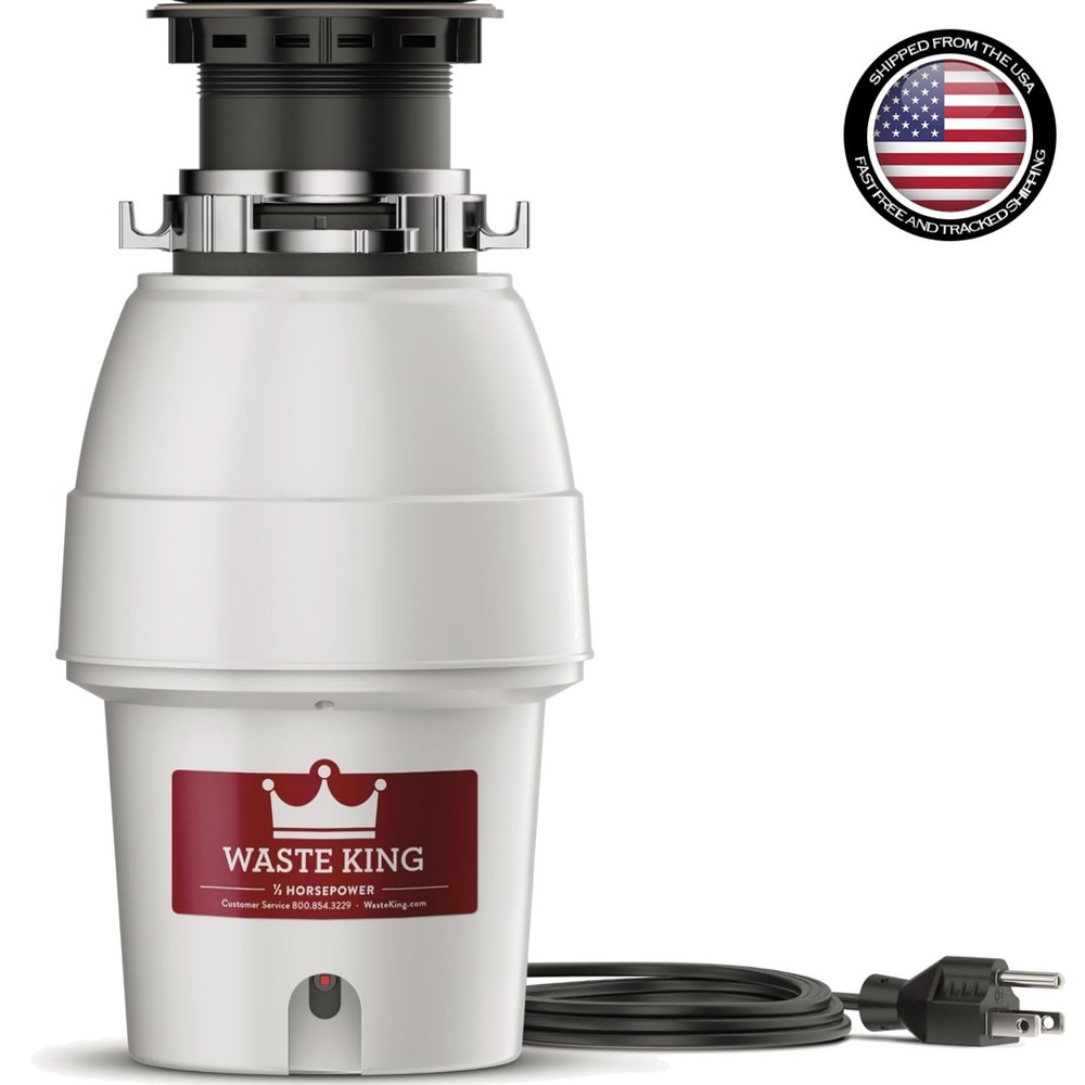 Legend Series Continuous Feed Garbage Disposal - 1/2 HP, Space-Efficient Design