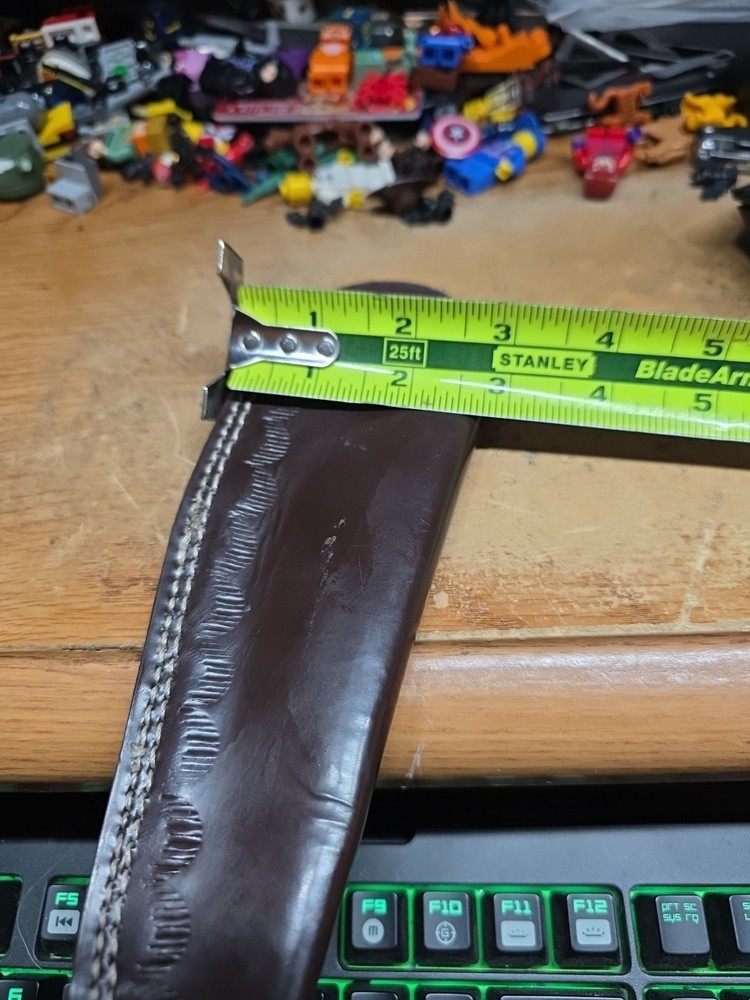 Brown LEATHER Fixed Blade Knife SHEATH Belt Loop Sheath is 9" Long