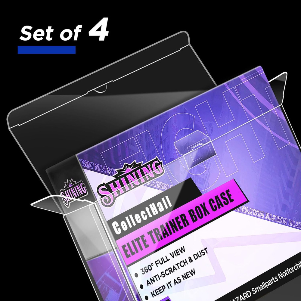 4 Packs Elite Trainer Box Protector Case, ETB Display Case Etb-Storage Case Tran