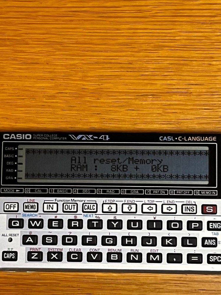 CASIO VX-4 mini Pocket Personal Computer Calculator Tested AA Battery Replaced.